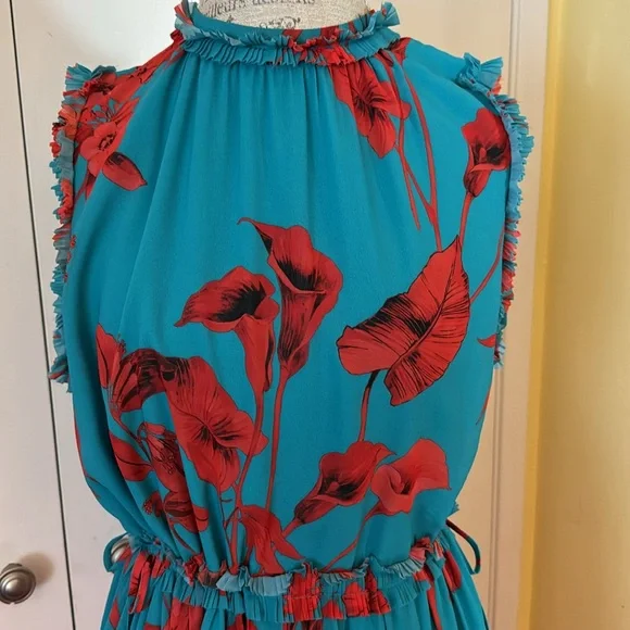 Ted Baker London Floral Dress with Drawstring Tie Waist - Picture 3 of 11